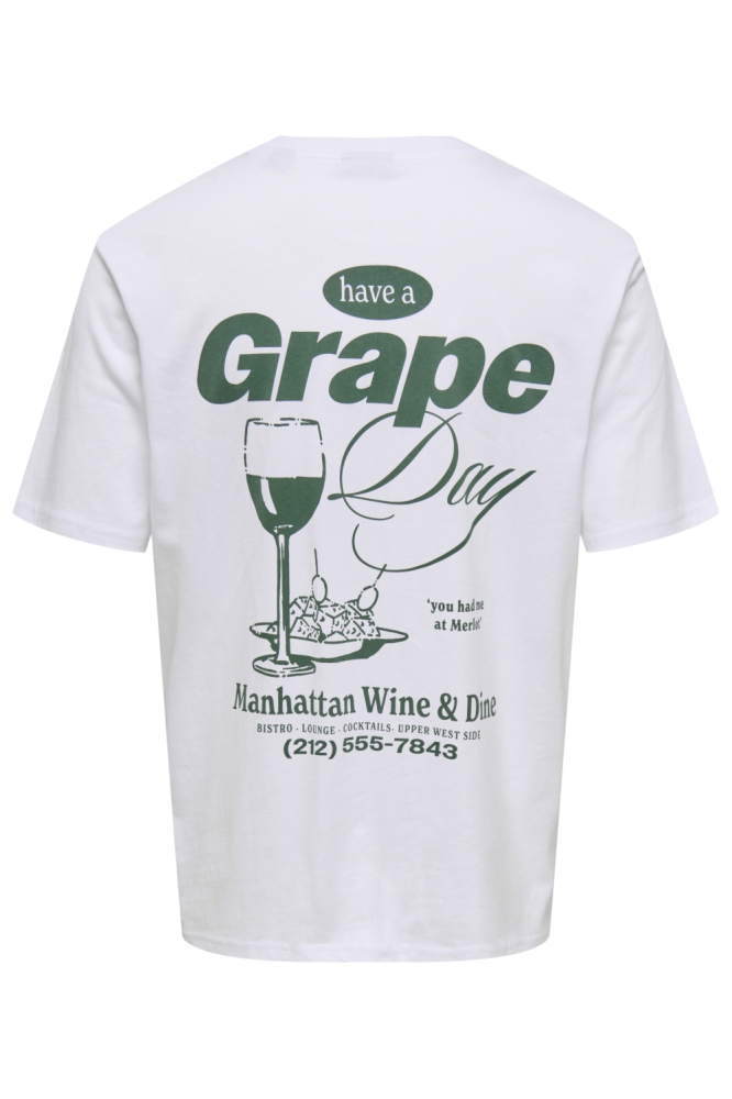 ONSALFRESCO RLX SS TEE 22035545 Bright White/GRAPE